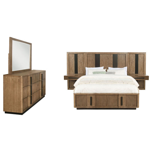 Terrace 5 - piece Queen Panel Bedroom Set Ash Brown - Walo Furniture