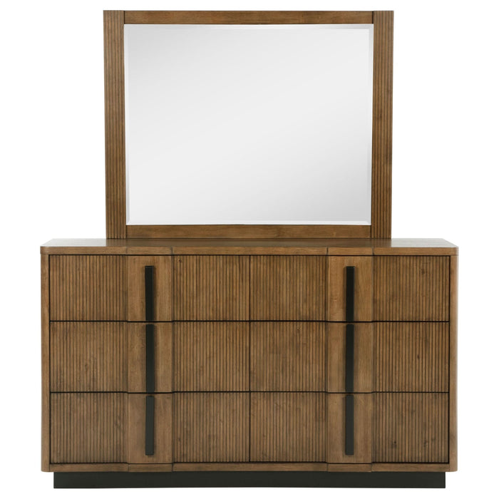 Terrace 6 - drawer Dresser and Mirror Ash Brown - Walo Furniture