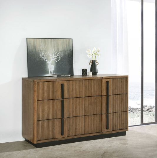 Terrace 6 - drawer Dresser Cabinet Ash Brown - Walo Furniture