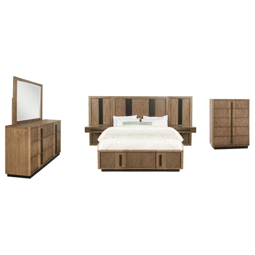 Terrace 6 - piece California King Panel Bedroom Set Ash Brown - Walo Furniture