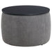 Tesoro Round Upholstered Lift Top Storage Ottoman Grey - Walo Furniture