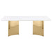 Tevlin Rectangular 79 - inch Marble Top Dining Table White - Walo Furniture