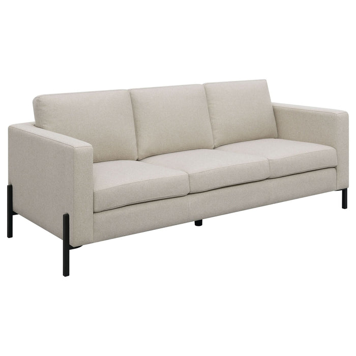 Tilly 2 - piece Upholstered Track Arm Sofa Set Oatmeal - Walo Furniture