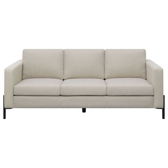 Tilly 2 - piece Upholstered Track Arm Sofa Set Oatmeal - Walo Furniture