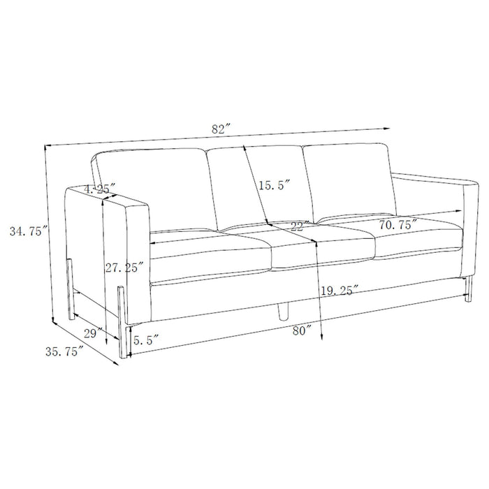 Tilly 2 - piece Upholstered Track Arm Sofa Set Oatmeal - Walo Furniture