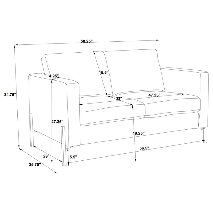 Tilly 2 - piece Upholstered Track Arm Sofa Set Oatmeal - Walo Furniture