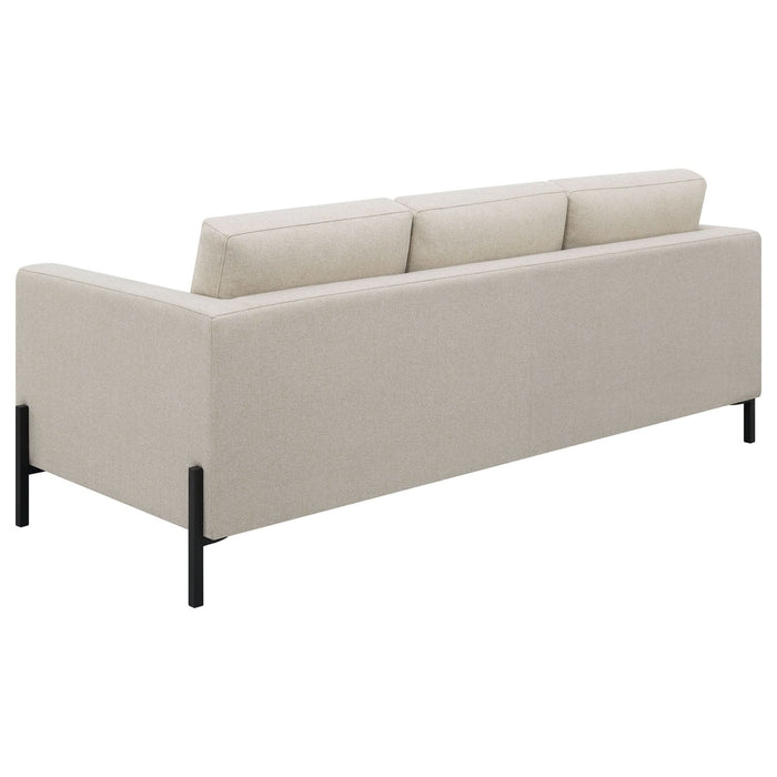 Tilly 3 - piece Upholstered Track Arm Sofa Set Oatmeal - Walo Furniture