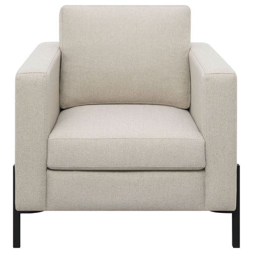 Tilly Upholstered Track Arm Accent Chair Oatmeal - Walo Furniture