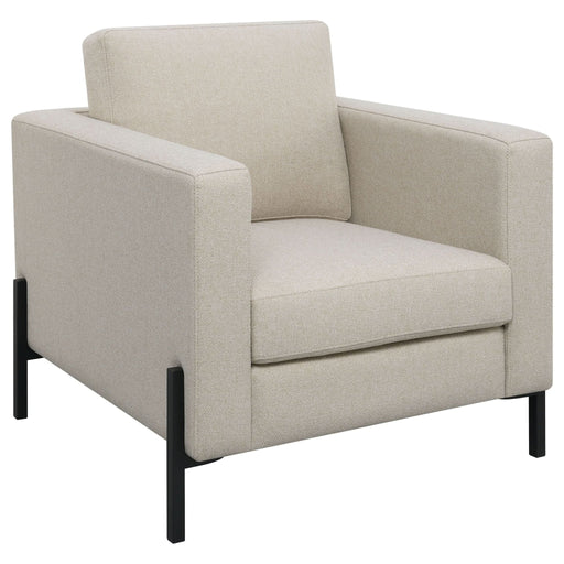 Tilly Upholstered Track Arm Accent Chair Oatmeal - Walo Furniture