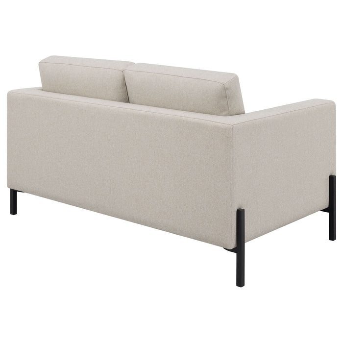 Tilly Upholstered Track Arm Loveseat Oatmeal - Walo Furniture