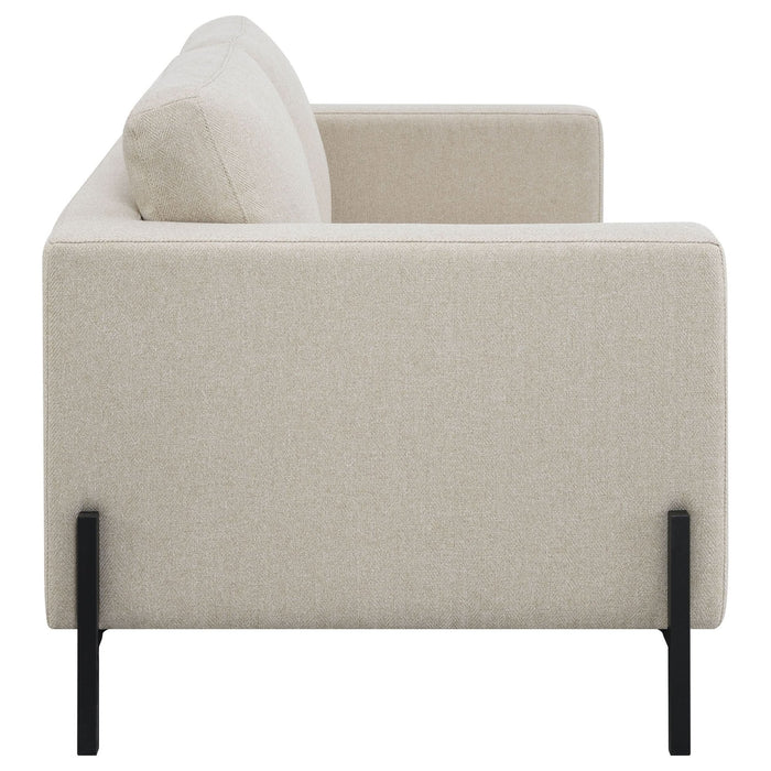 Tilly Upholstered Track Arm Loveseat Oatmeal - Walo Furniture