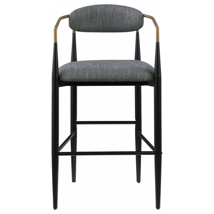 Tina Fabric Upholstered Bar Chair Dark Grey (Set of 2) - Walo Furniture