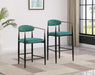 Tina Fabric Upholstered Bar Chair Green (Set of 2) - Walo Furniture