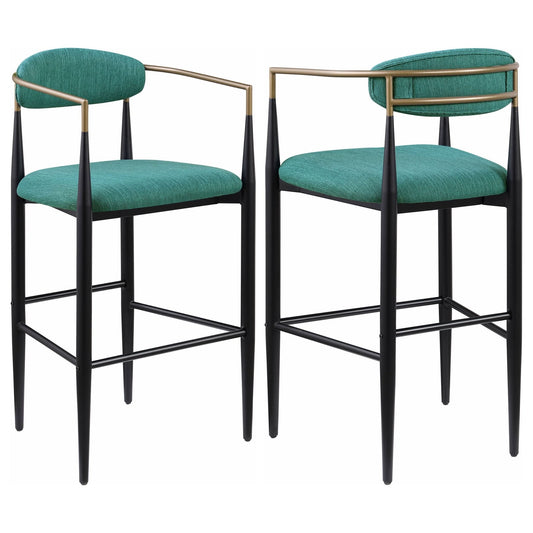 Tina Fabric Upholstered Bar Chair Green (Set of 2) - Walo Furniture