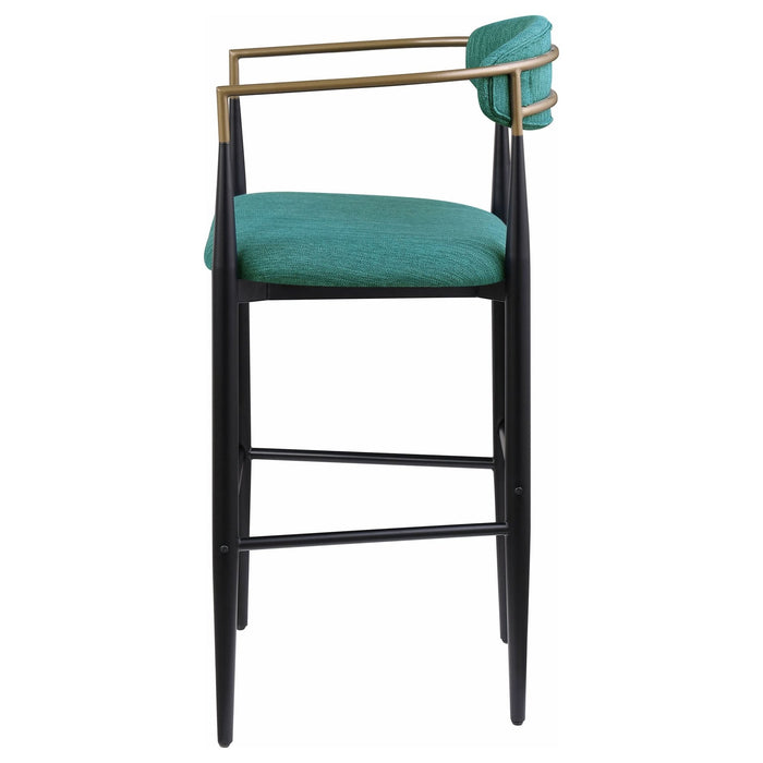 Tina Fabric Upholstered Bar Chair Green (Set of 2) - Walo Furniture