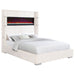 Tisdall Upholstered Eastern King Flame Visualizer Bed Cream - Walo Furniture