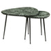 Tobias 2 - piece Triangular Marble Top Nesting Table Green - Walo Furniture