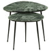 Tobias 2 - piece Triangular Marble Top Nesting Table Green - Walo Furniture