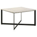 Tobin Square Marble Top Coffee Table White and Black - Walo Furniture