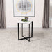 Tobin Square Marble Top End Table White and Black - Walo Furniture