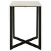 Tobin Square Marble Top End Table White and Black - Walo Furniture