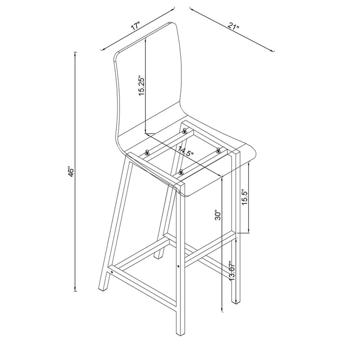 Tolbert 5 - piece Bar Set with Acrylic Chairs Clear and Chrome - Walo Furniture