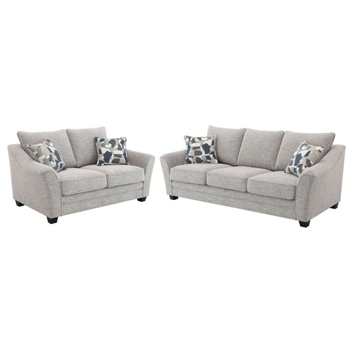 Tomkins 2 - piece Boucle Upholstered Sofa Set Light Grey - Walo Furniture