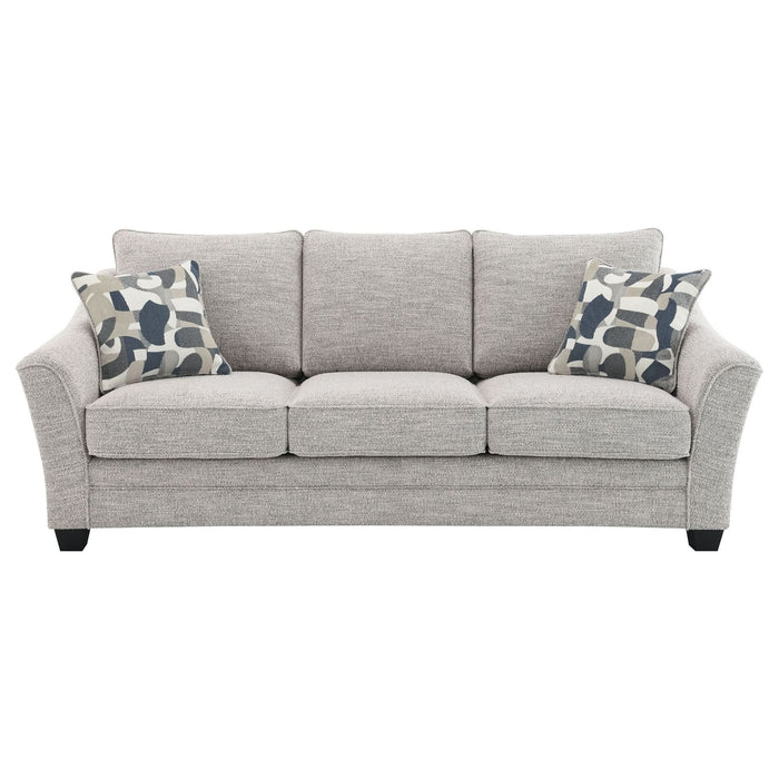 Tomkins 3 - piece Boucle Upholstered Sofa Set Light Grey - Walo Furniture