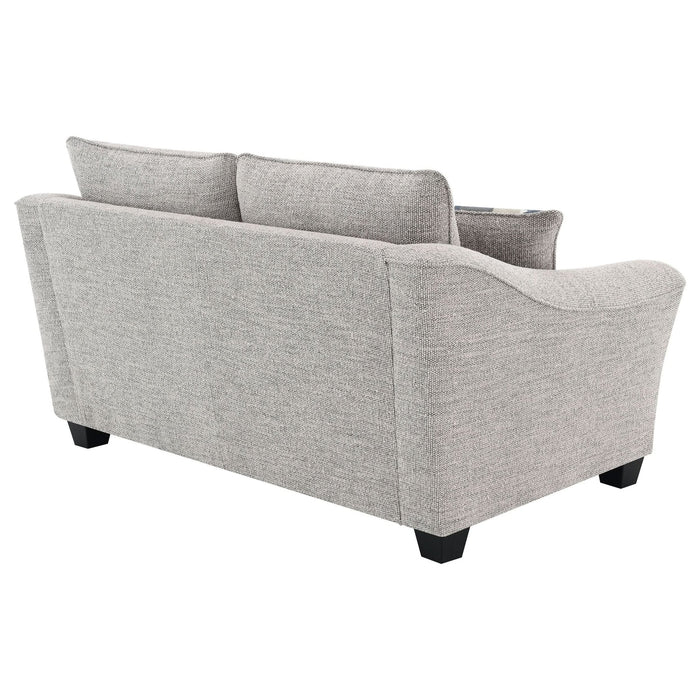 Tomkins Boucle Upholstered Loveseat Light Grey - Walo Furniture