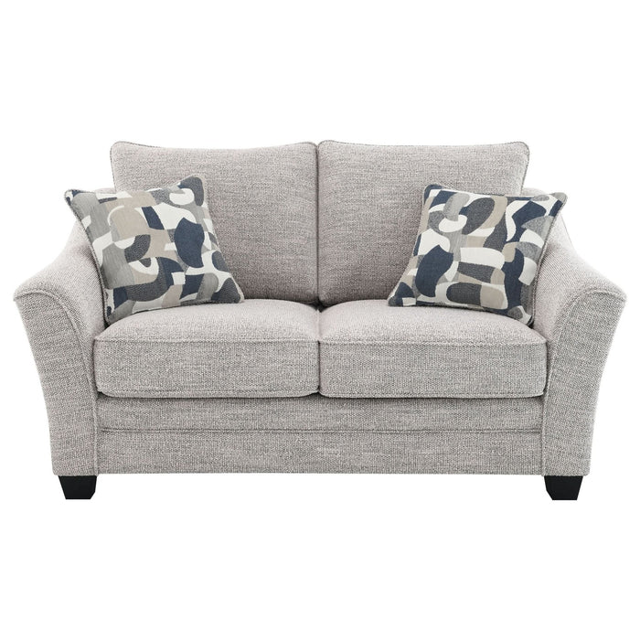 Tomkins Boucle Upholstered Loveseat Light Grey - Walo Furniture