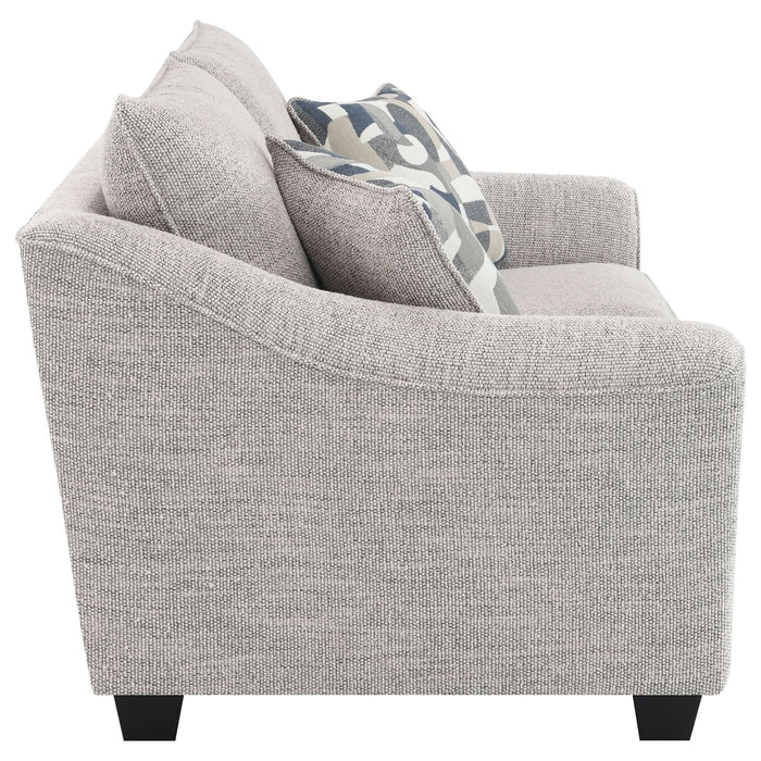 Tomkins Boucle Upholstered Loveseat Light Grey - Walo Furniture