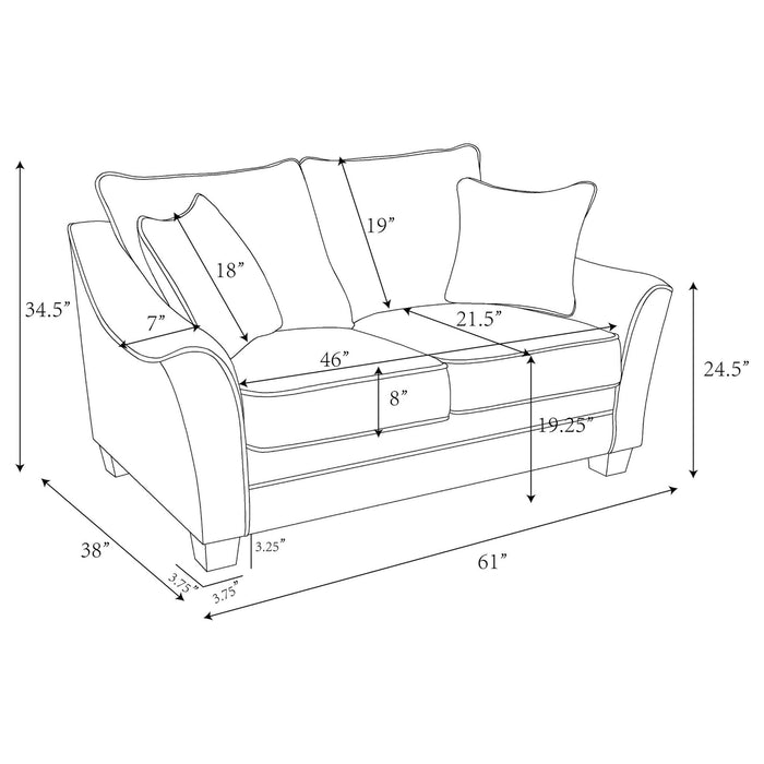 Tomkins Boucle Upholstered Loveseat Light Grey - Walo Furniture