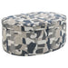 Tomkins Oval Upholstered Storage Ottoman Indigo Blue - Walo Furniture