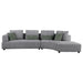 Toscano 134 - inch Upholstered Sectional Sofa Grey - Walo Furniture