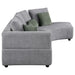 Toscano 134 - inch Upholstered Sectional Sofa Grey - Walo Furniture