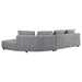 Toscano 134 - inch Upholstered Sectional Sofa Grey - Walo Furniture