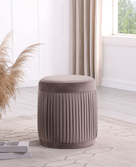 Tovar Round Upholstered Ottoman Mauve - Walo Furniture