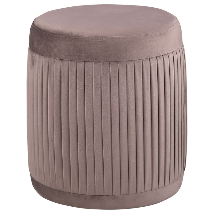 Tovar Round Upholstered Ottoman Mauve - Walo Furniture