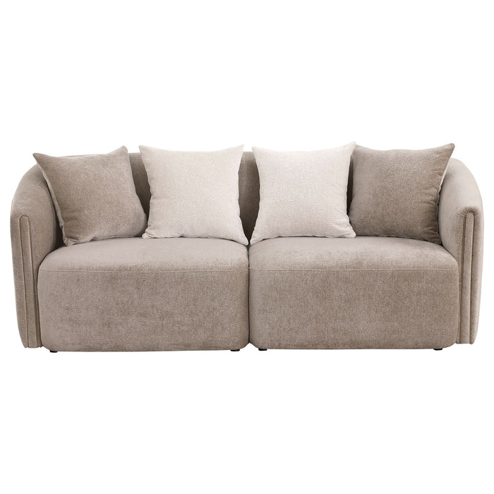 Townsend 2 - piece Chenille Upholstered Sofa Set Latte - Walo Furniture