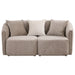 Townsend 2 - piece Chenille Upholstered Sofa Set Latte - Walo Furniture