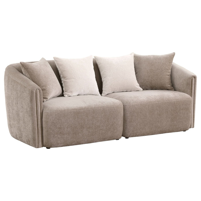 Townsend 2 - piece Chenille Upholstered Sofa Set Latte - Walo Furniture