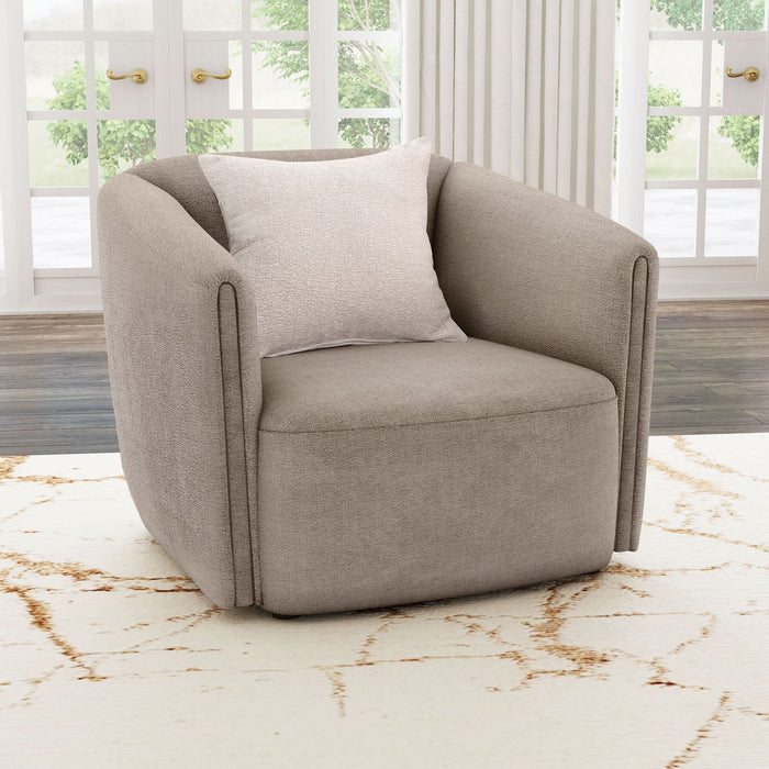 Townsend Chenille Upholstered Rolled Arm Chair Latte - Walo Furniture