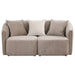 Townsend Chenille Upholstered Rolled Arm Loveseat Latte - Walo Furniture