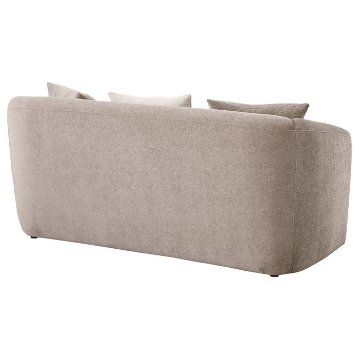 Townsend Chenille Upholstered Rolled Arm Loveseat Latte - Walo Furniture