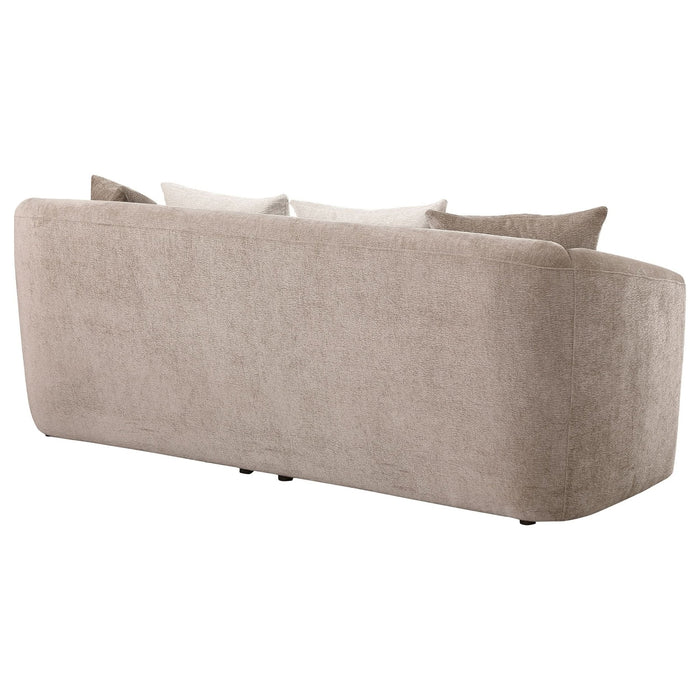 Townsend Chenille Upholstered Rolled Arm Sofa Latte - Walo Furniture