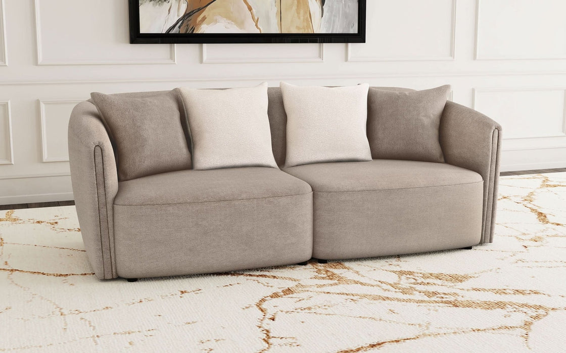 Townsend Chenille Upholstered Rolled Arm Sofa Latte - Walo Furniture