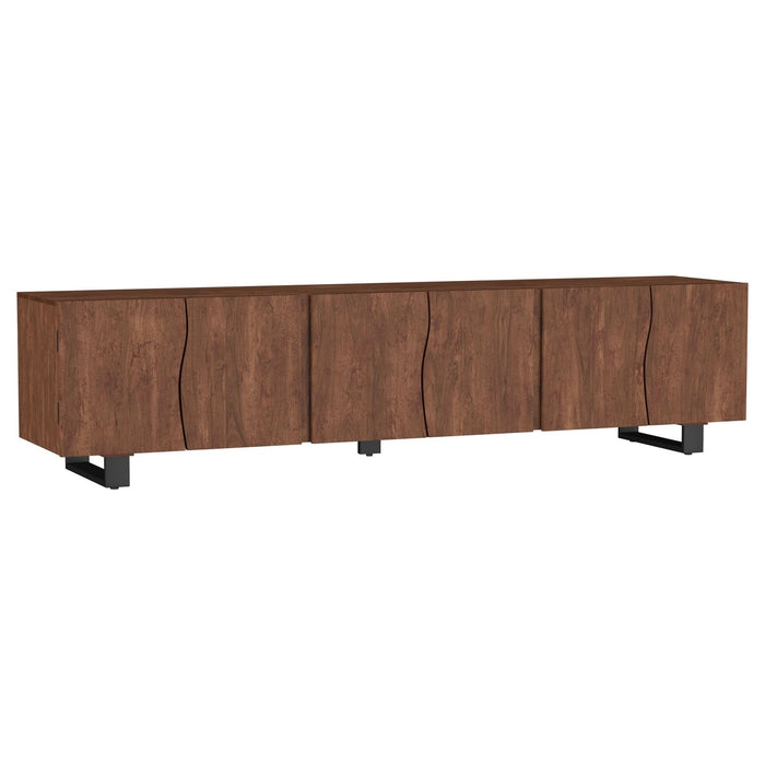 Trask 86 - inch Wood TV Stand Media Console Mango Brown - Walo Furniture