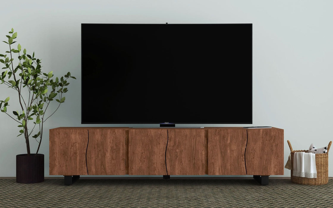 Trask 86 - inch Wood TV Stand Media Console Mango Brown - Walo Furniture