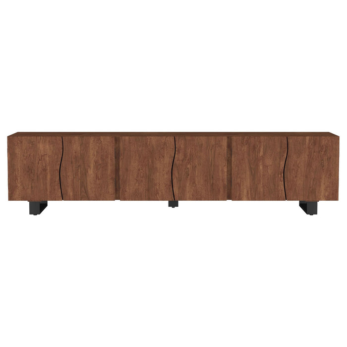 Trask 86 - inch Wood TV Stand Media Console Mango Brown - Walo Furniture