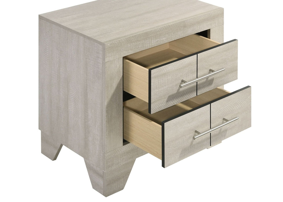 Trenton 2 - drawer Nightstand Bedside Table Rustic Cream - Walo Furniture